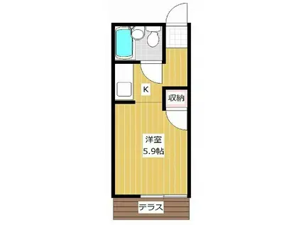 ハイツシマザキ(ワンルーム/1階)の間取り写真