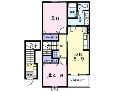 セジュールTSUCHIYA(2DK/2階)の間取り写真