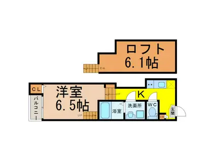 ＪＲ東海道本線 尾頭橋駅 徒歩5分 2階建 築8年(1K/1階)の間取り写真