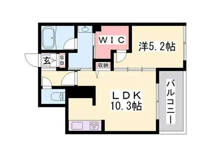 シャーメゾン・コレクト(1LDK/2階)の間取り写真