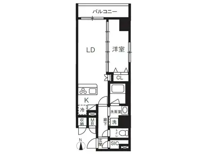 台東区竜泉1丁目マンション(1LDK/14階)の間取り写真