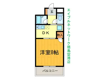 パールメゾン松茂(1DK/2階)の間取り写真