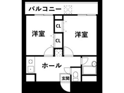 ルート大倉山マンションA棟(2K/1階)の間取り写真