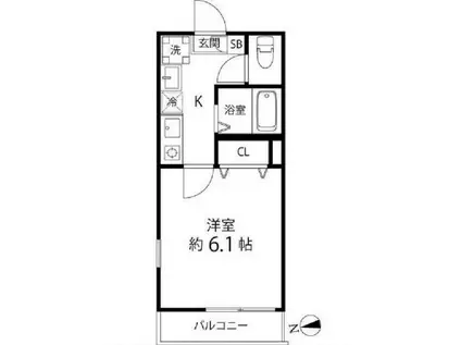 T S CUORE SHIINAMACHI(1K/1階)の間取り写真