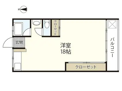 グリーンハイム西広島(ワンルーム/4階)の間取り写真