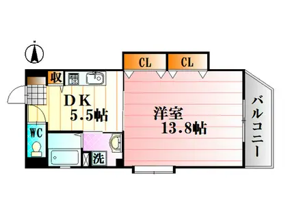 マハロリゾート(1DK/3階)の間取り写真