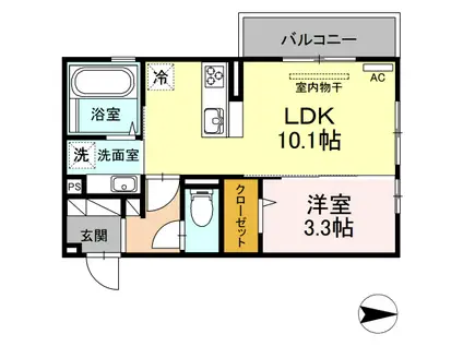 コンフォール(1LDK/2階)の間取り写真
