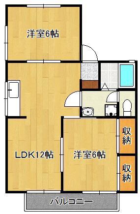 クラッセ永犬丸(2LDK/2階)の間取り写真