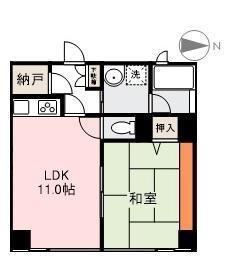 南海常磐ビル(1LDK/6階)の間取り写真