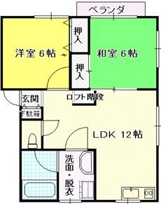 TA7コーポ(2LDK/2階)の間取り写真
