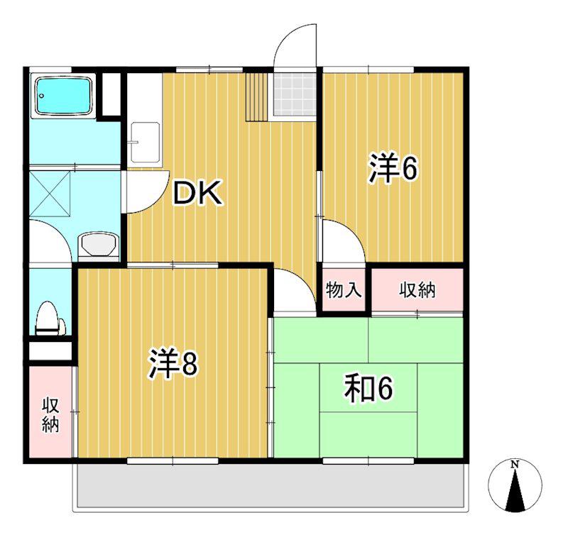 黒沢マンション(3DK/2階)の間取り写真