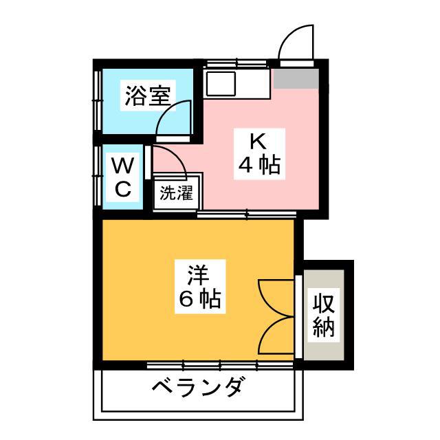 コーポ阿川(1K/2階)の間取り写真