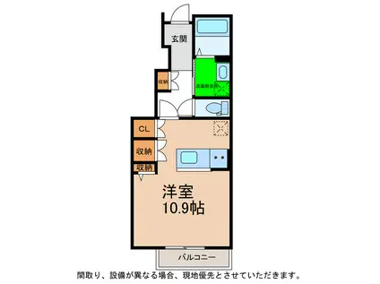 ブライト羽ノ浦A(ワンルーム/1階)の間取り写真