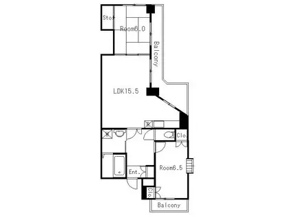 ノーバヒルズ(2LDK/5階)の間取り写真