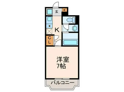 アッシュ宝塚(1K/1階)の間取り写真