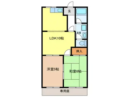 ラフォーレ神谷(2LDK/1階)の間取り写真