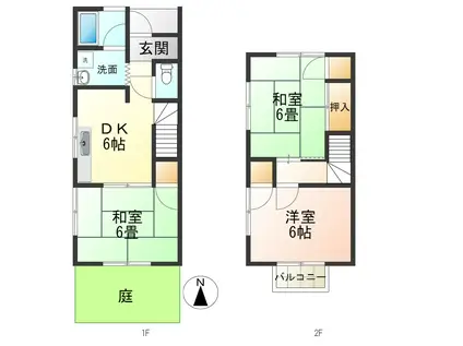 パークタウンひかりの街 A棟(3DK/1階)の間取り写真