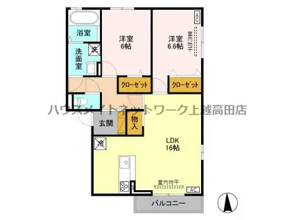 ベルファミーユ(2LDK/3階)の間取り写真