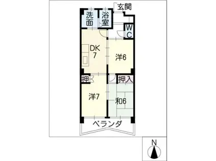 エスペランス(3DK/4階)の間取り写真