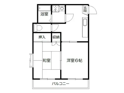 フレンド元宿(2DK/2階)の間取り写真
