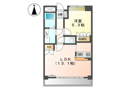 レンソイス(1LDK/1階)の間取り写真