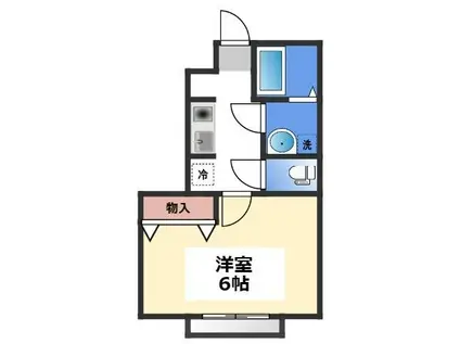 ホワイトローズI(1K/1階)の間取り写真