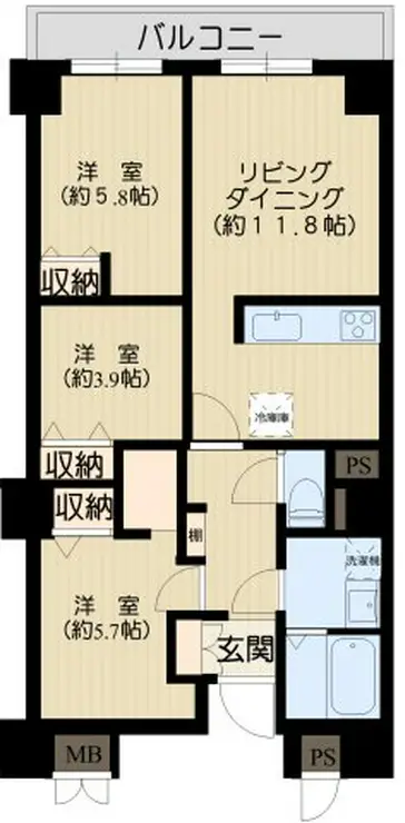 コロネード春日 4階階 間取り
