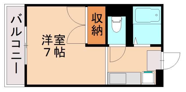 レオパレス赤間(1K/1階)の間取り写真