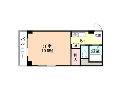 サークルパレス布瀬(1K/2階)の間取り写真