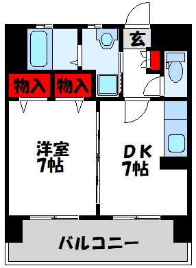 アルベール石丸(1LDK/6階)の間取り写真