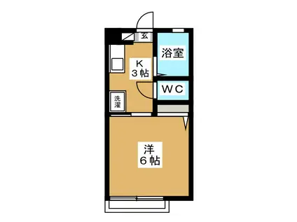 FUJI VIEW(1K/1階)の間取り写真