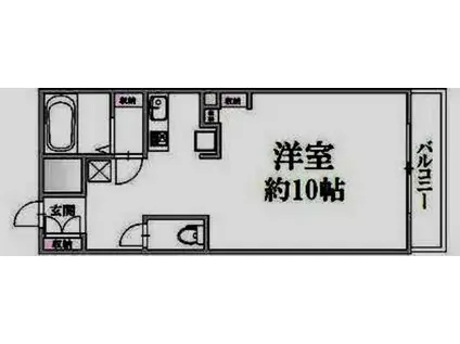 鷹野橋マンション(ワンルーム/9階)の間取り写真