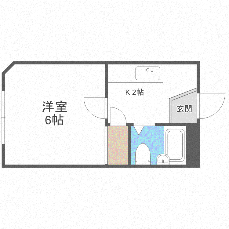 ハイツラブリーエイト(1K/2階)の間取り写真