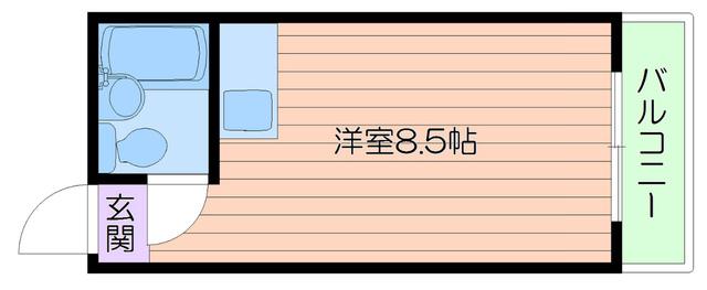 ビスタ緑地II(ワンルーム/2階)の間取り写真