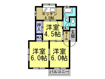 コーポ小西(2LDK/1階)の間取り写真