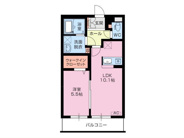 セレスト(1LDK/4階)の間取り写真