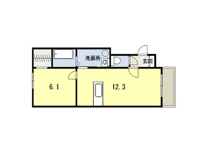 デスパシオII(1LDK/1階)の間取り写真