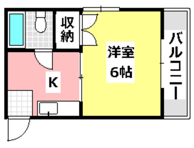 ヴィラ真砂(1K/1階)の間取り写真