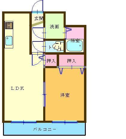 やまいし(1LDK/1階)の間取り写真