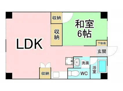 ヒカリハイツ(1LDK/1階)の間取り写真
