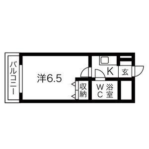ハーベストヒルズ藤ヶ丘(1K/3階)の間取り写真