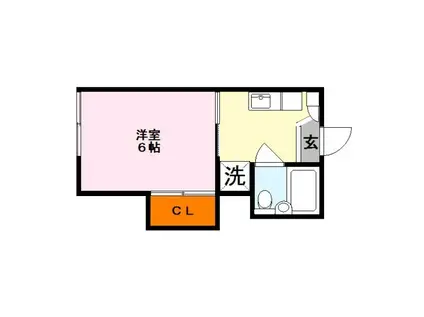 トープ野村(1K/2階)の間取り写真