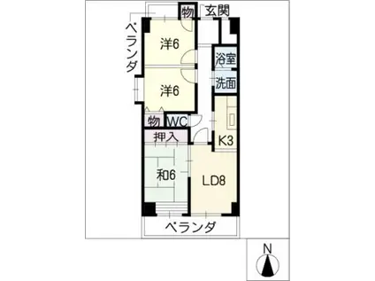 メゾン桜山(3LDK/9階)の間取り写真