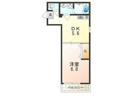 FELIZ諏訪ノ森(1DK/3階)の間取り写真