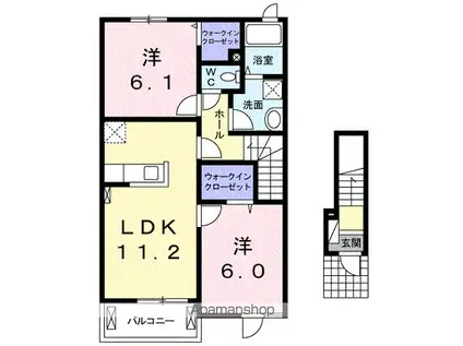 コンフォート アライブI(2LDK/2階)の間取り写真