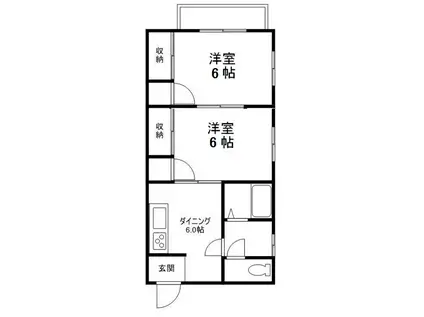 DIOS(2DK/1階)の間取り写真