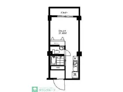 第6朝日ビル(ワンルーム/2階)の間取り写真