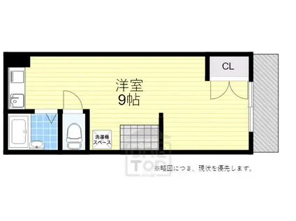 プレミール千里丘(ワンルーム/1階)の間取り写真