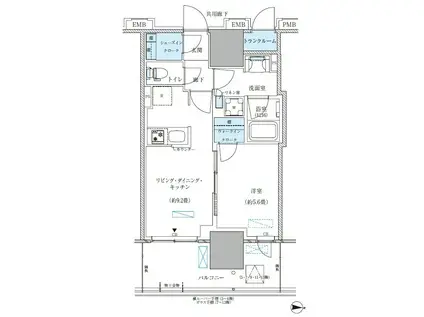 パークアクシス西大島コンフォートスクエア(1LDK/6階)の間取り写真