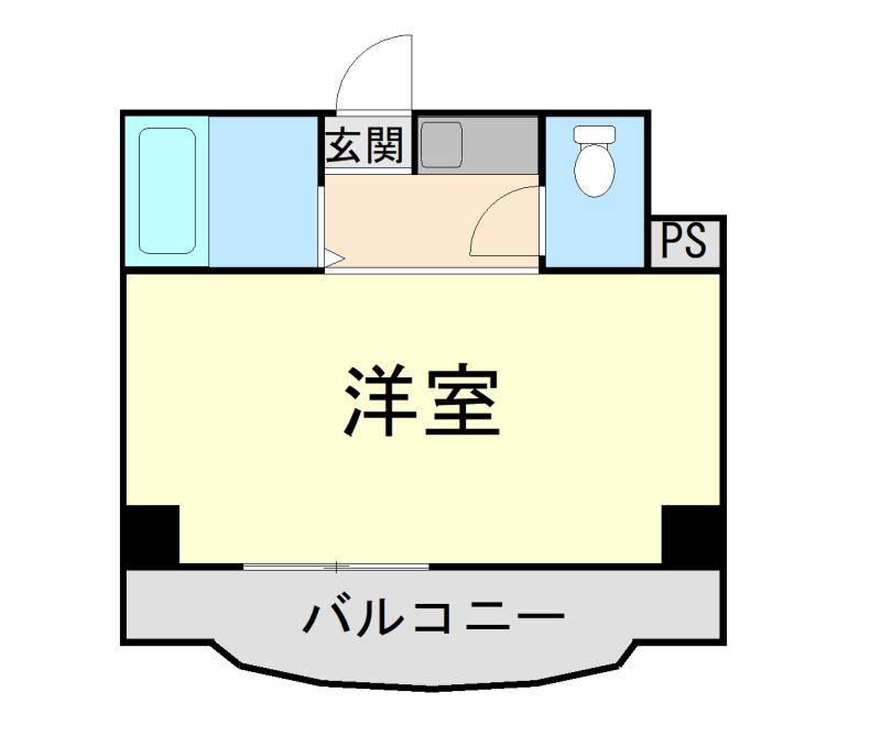 三景マンション(ワンルーム/1階)の間取り写真